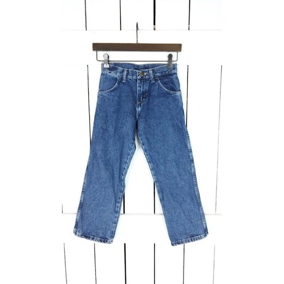 Kids straight leg Rustler dark blue wash denim jeans - 8 reg - Picture 3 of 4